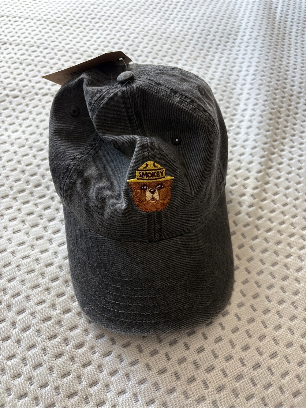 Smokey Bear Embroidered Charcoal Baseball Cap